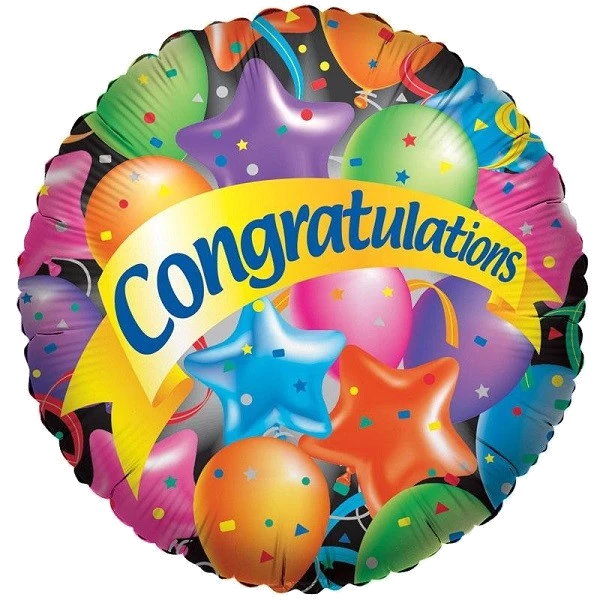 18IN CONGRATS FESTIVE BALLOONS FOIL