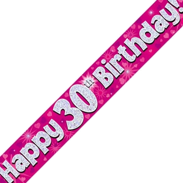 9FT 30TH BIRTHDAY PINK BANNER