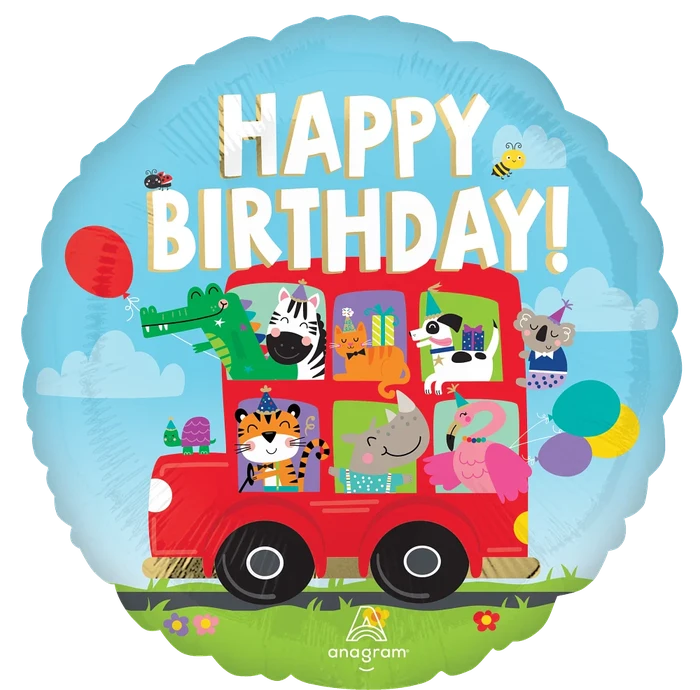 18In Party Bus Birthday Foil Balloo
