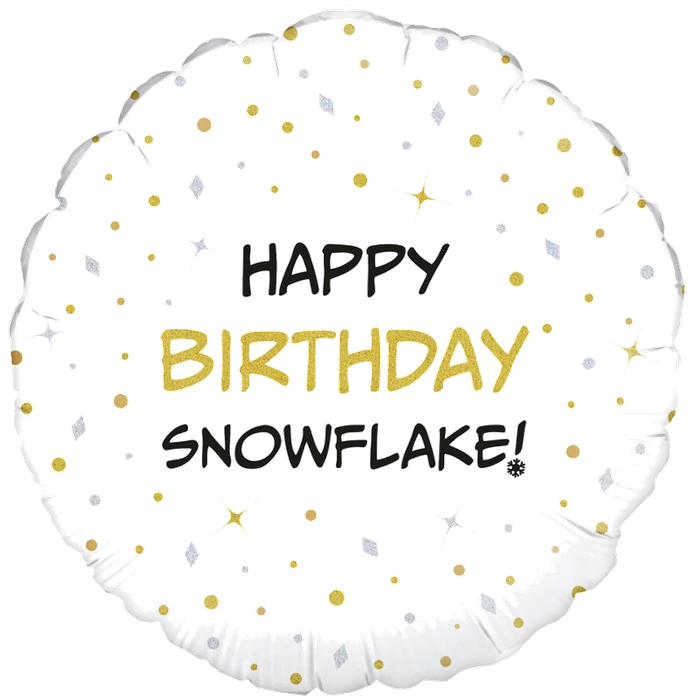 18In Happy Birthday Snowflake Foil Balloon