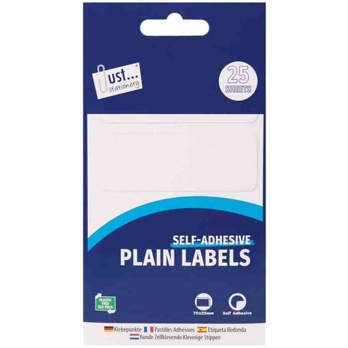 Just Stationery Labels White 70X25Mm