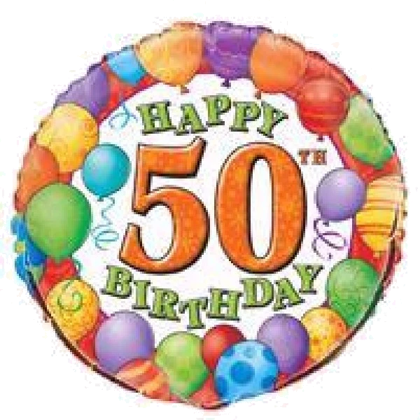 50TH B/DAY 18IN FOIL BALLOON