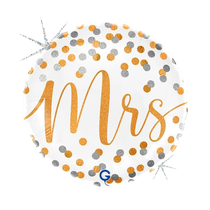 18In Mrs Confetti Foil Balloon