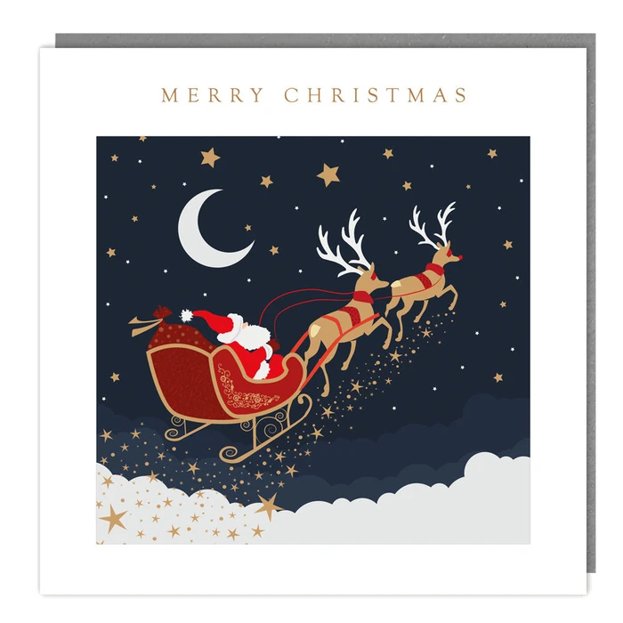 Pack Of 5 - Classic Christmas Sleigh - 140X140 - Foil - Rt