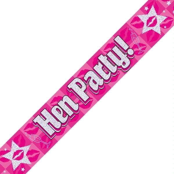 9FT HEN PARTY HOLO BANNER