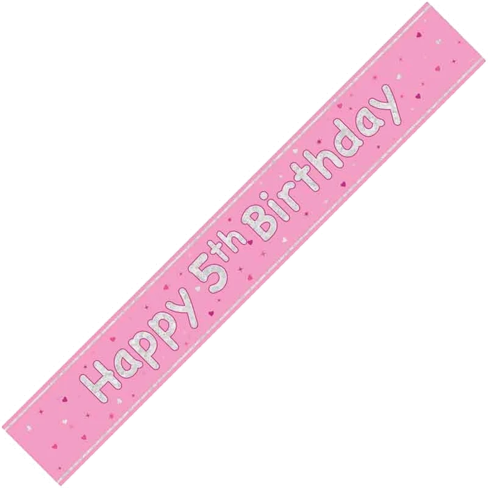 9Ft Glitz Pink 5Th Birthday Banner
