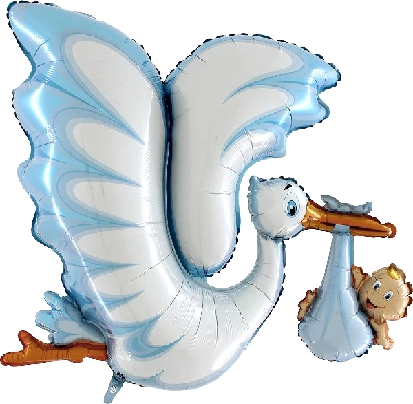 53In Blue Stork Foil Balloon