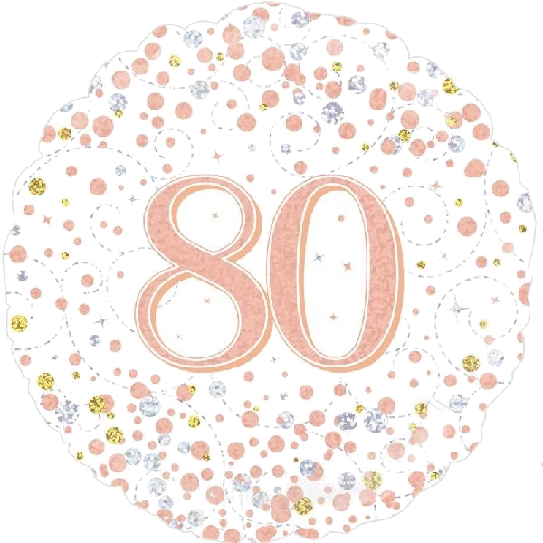 18IN SPARKLING FIZZ 80TH B/DAY FOIL