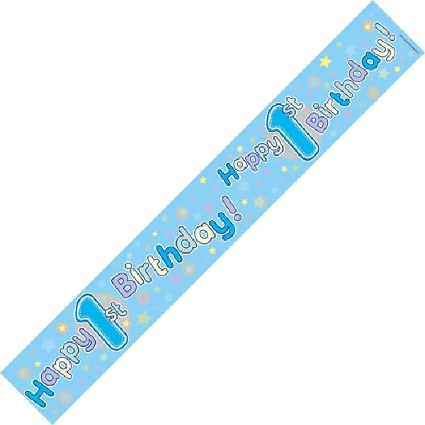 1ST BIRTHDAY BOY HOLO 9FT BANNER
