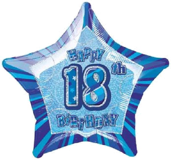 BLUE GLITZ 18TH 20IN FOIL BALLOON