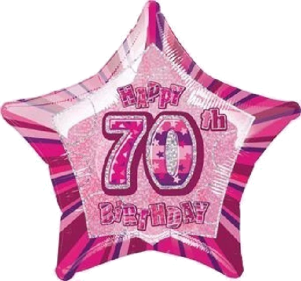 PINK GLITZ 70TH 20IN FOIL BALLOON