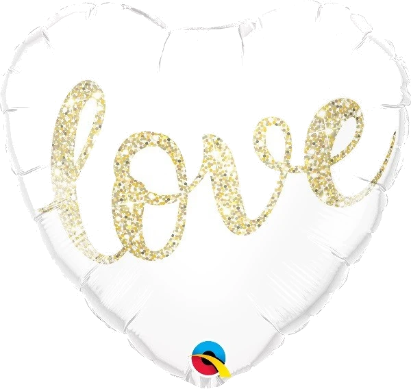 LOVE GLITTER GOLD 18IN FOIL BALLOON