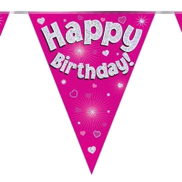 3.9M Happy Birthday Pink Bunting