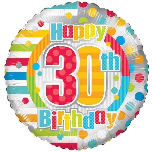 18IN UNISEX HAPPY 30TH BIRTHDAY FOIL