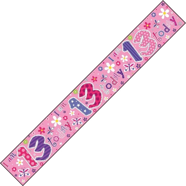 9FT AGE 13 GIRL WALL BANNER