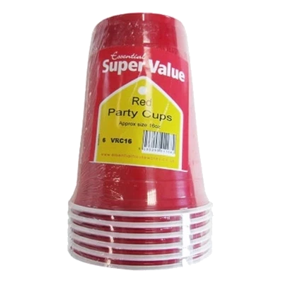 25Pcsessential Plastic 6 Red Glasses 16 Oz