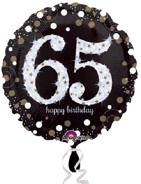 65TH GOLD SPARKLES 18IN FOIL