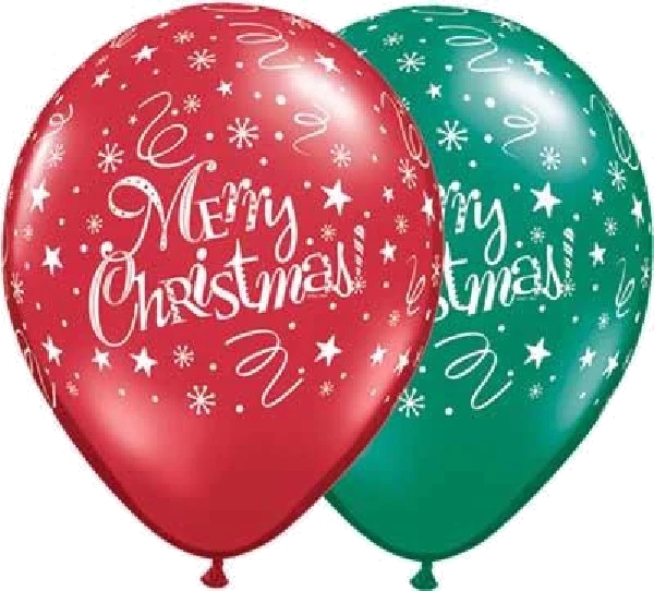 25PK 11IN CHRISTMAS FESTIVE QUALATEX