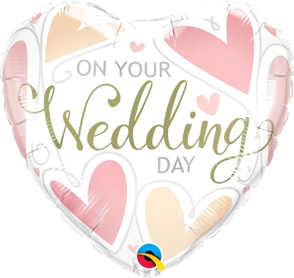 ON YOUR WEDDING DAY HEARTS 18IN FOIL
