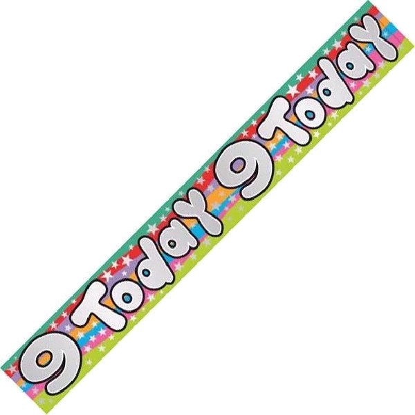 9 TODAY HAPPY B/DAY 9FT BANNER