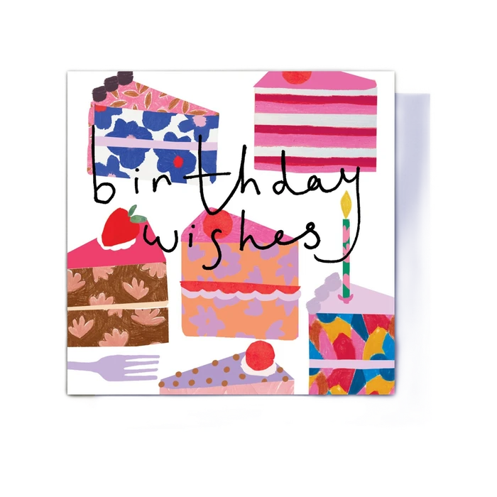 Card- Birthday Wishes Cake Slice
