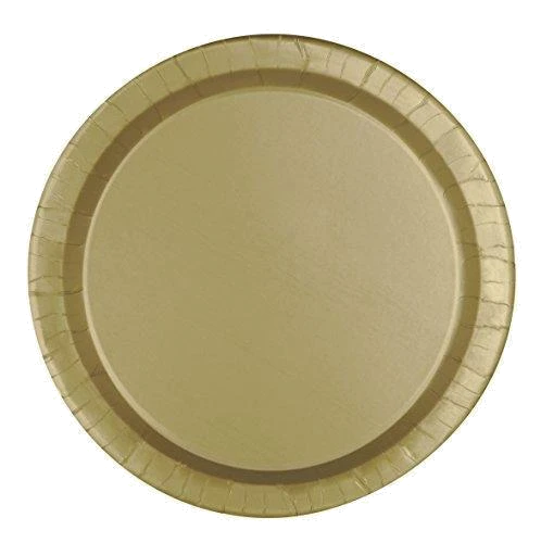 Unique Plates Round 9In Gold 16Pcs