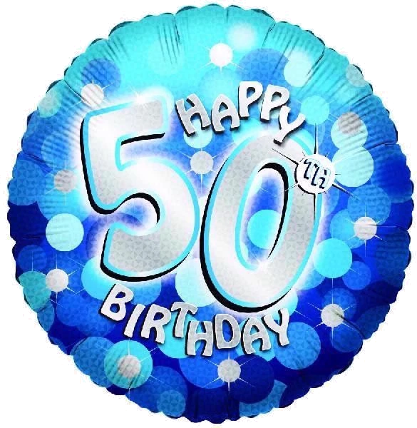 SPARKLE BLUE 50TH 18IN FOIL BALLOON