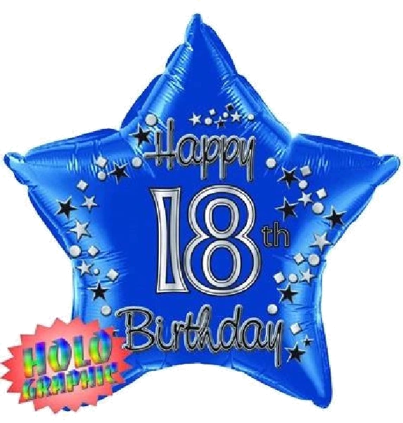 22IN 18TH BLUE FOIL BALLOON