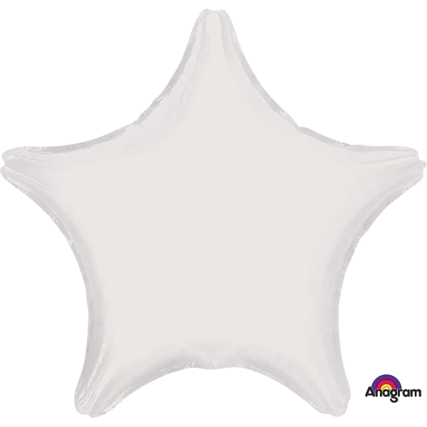 19In Metallic White Star Foil