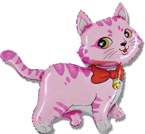 Pink Cat Shaped Foil Balloon