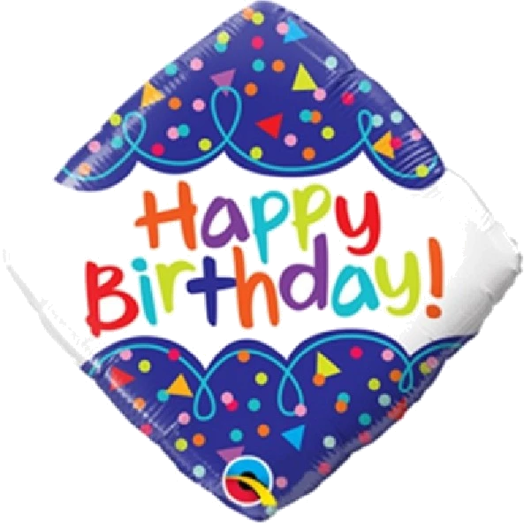 18IN DIAMOND B/DAY SCRIBBLE CONFETTI FOIL
