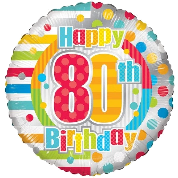 18IN UNISEX HAPPY 80TH BIRTHDAY FOIL