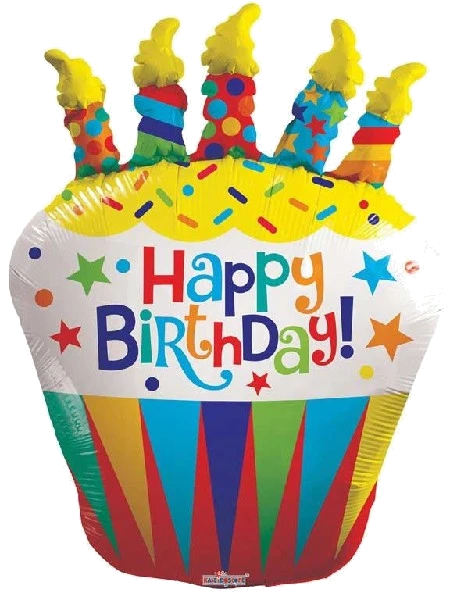 36In Birthday Cupcake Foil Balloon
