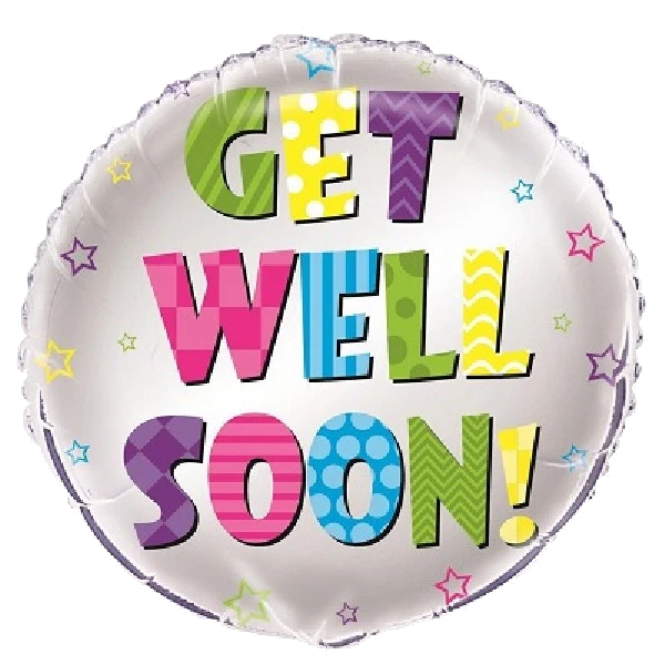 18IN BRGHT GET WELL FOIL BALLOON