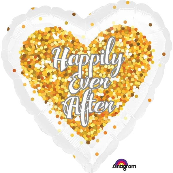 CONFETTI WEDDING HEART 18IN FOIL