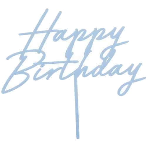 Happy Birthday Misty Blue Acrylic C