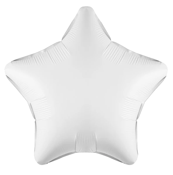 19In White Star Foil Balloon