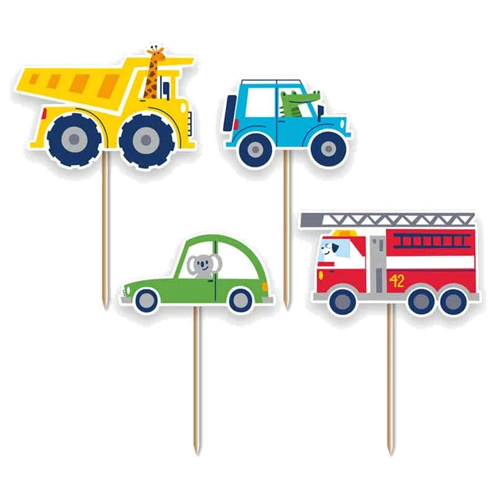 12Pk Transport Cupcake Toppers