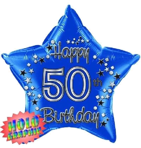 22IN 50TH BLUE FOIL BALLOON