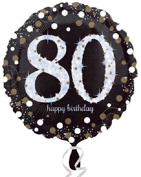 80TH GOLD SPARKLES 18IN FOIL