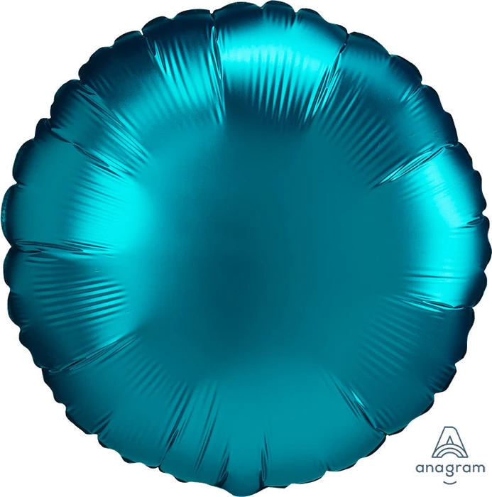18In Satin Aqua Circle Foil Balloon