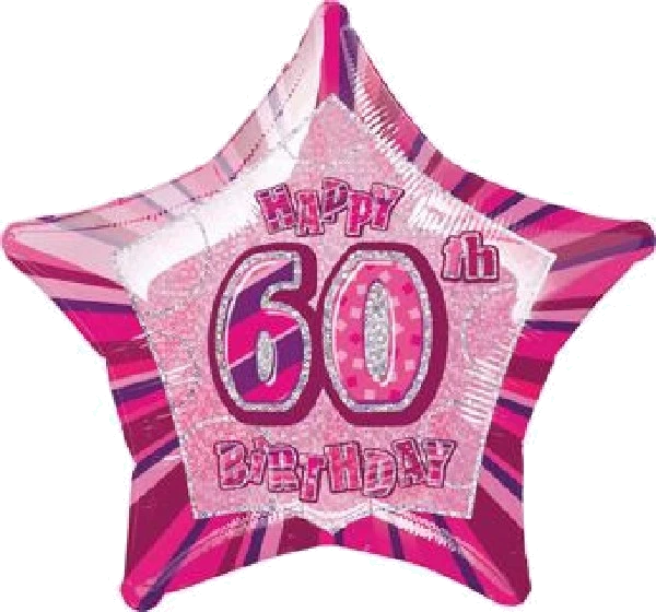 PINK GLITZ 60TH 20IN FOIL BALLOON