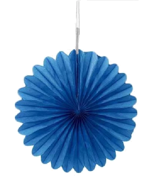 3Pk 6In Royal Blue Decorative Fans