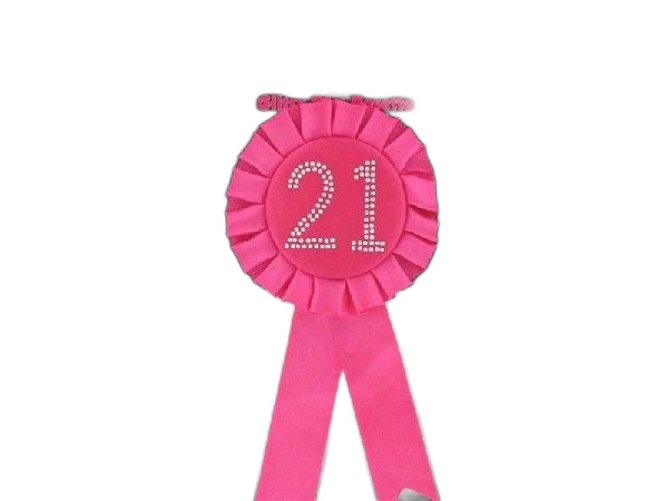 21St Birthday Pink Rosette Badge