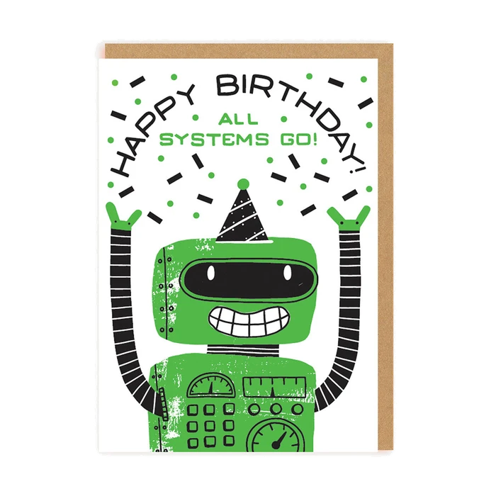 Robot Birthday Greeting Card