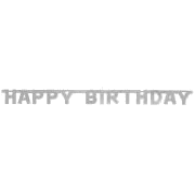 Happy Bday Silver Deluxe Jointed Banner