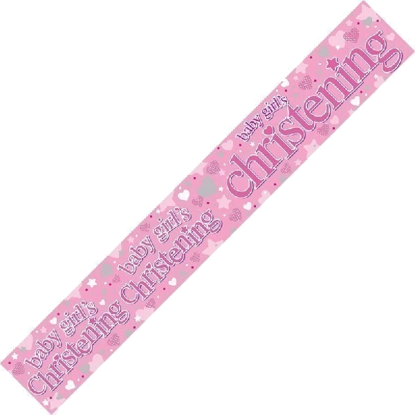 CHRISTENING GIRL 9FT BANNER