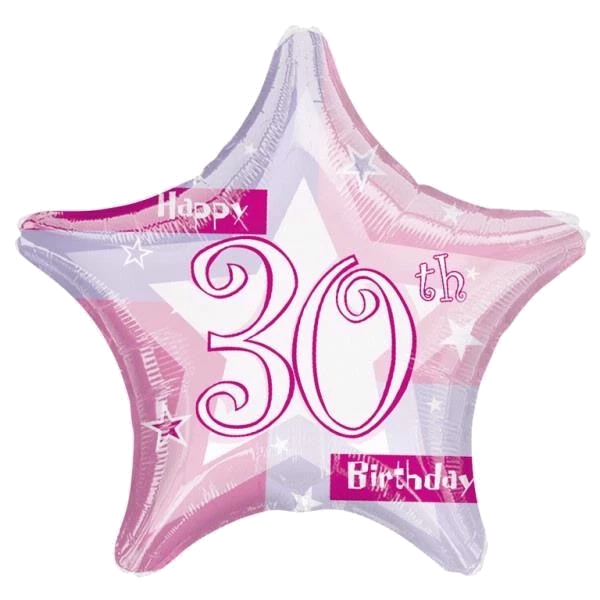 19IN PINK SHIMMER 30TH FOIL BALLOON