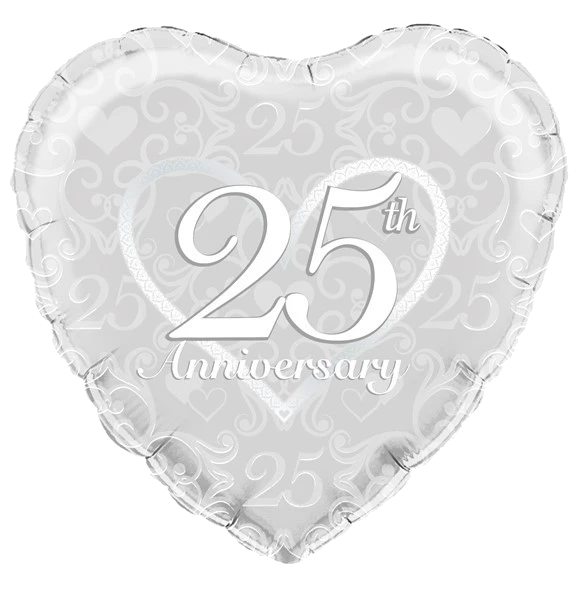 18IN 25TH ANNIVERSARY FILIGREE FOIL BALLOON