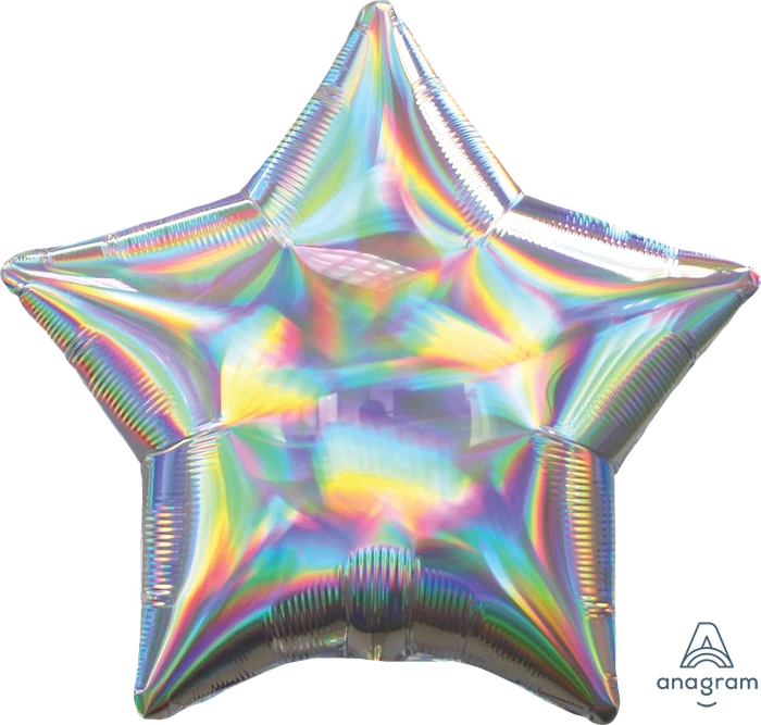 19In Iridescent Silver Star Foil